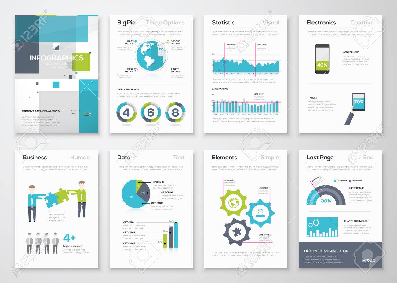 Set of infographic brochure elements and business graphics - 36927189 Set of infographic brochure elements and business graphics - 36927189