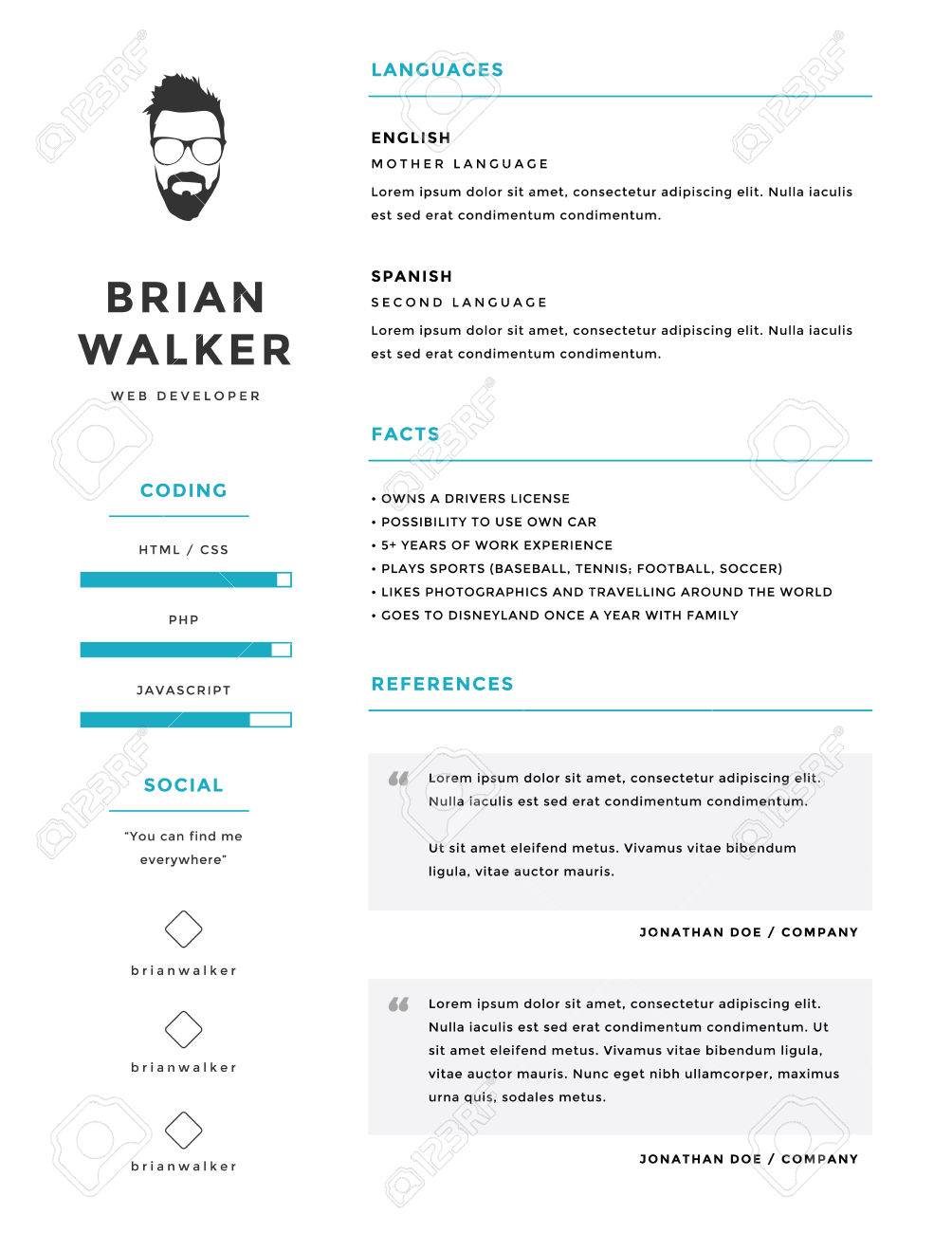 minimalistic resume template