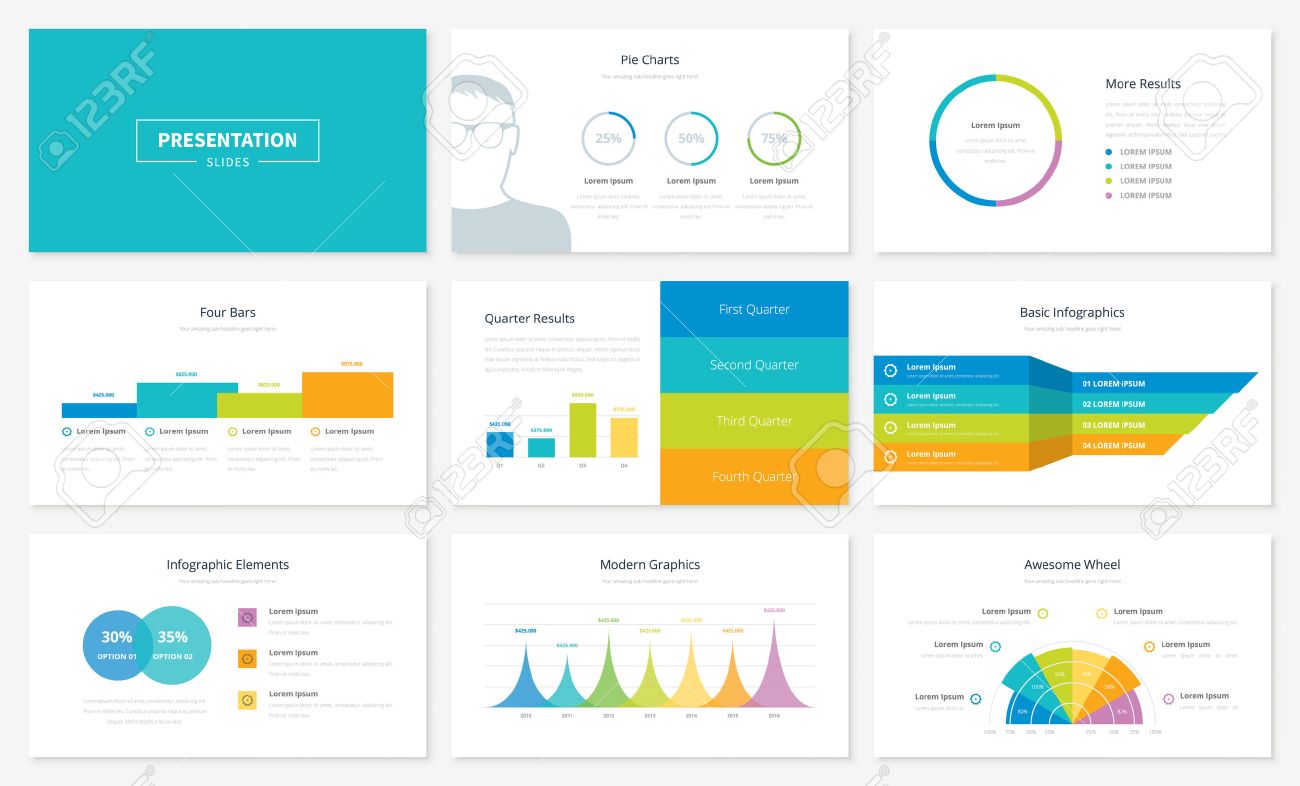 infographic presentation slide templates and vector brochures