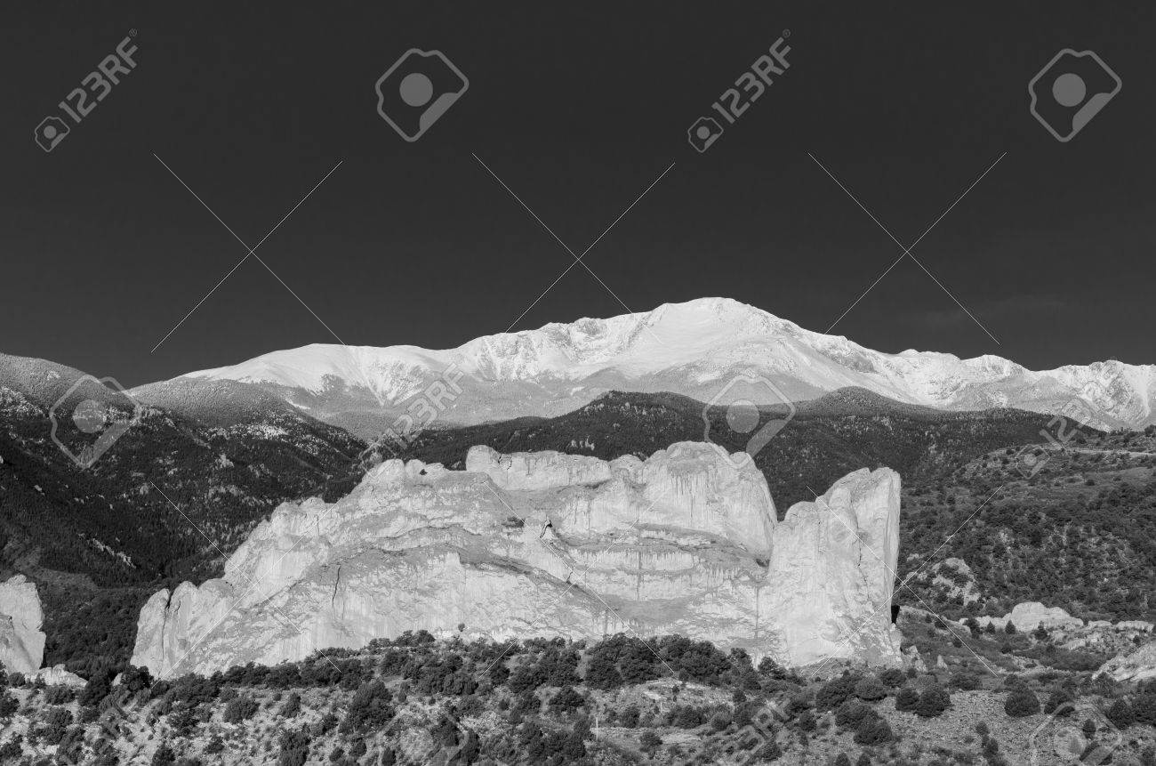 A dramatic blackand white image of the famous Kissing Camels,..