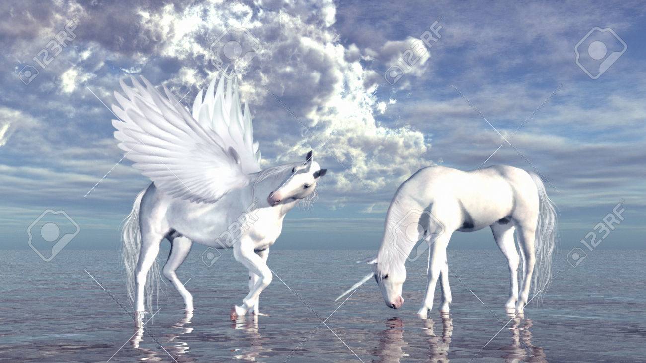 Unicorn And Pegasus Stock Photo Picture And Royalty Free Image Image