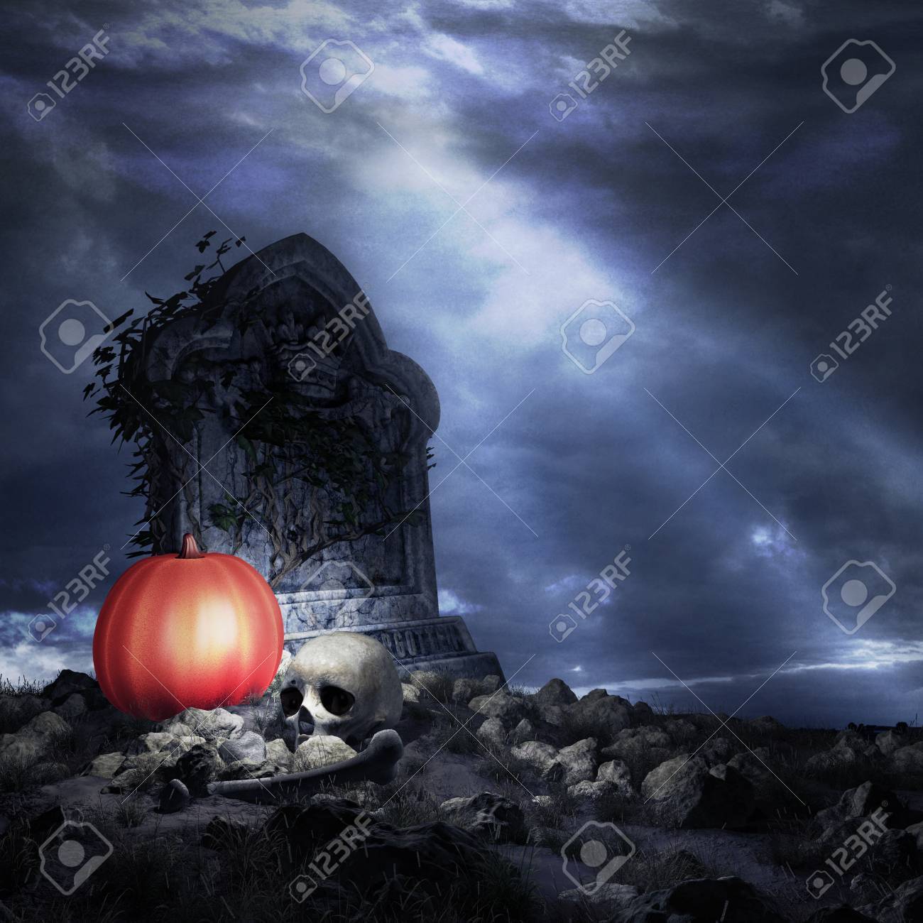 dark halloween scenery with
