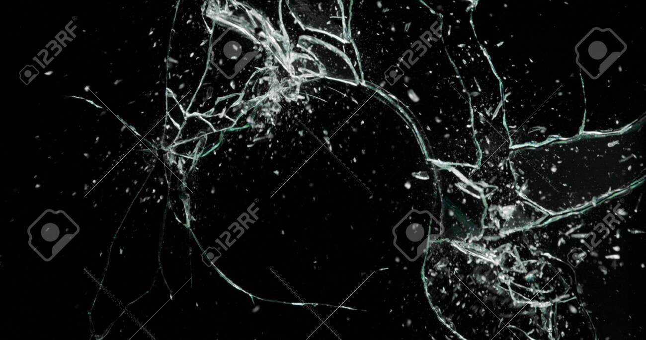 Broken Cracks Glass Fracture Effect Texture Isolated Abstract Black  Background. Bullet Cracked Window With Big Hole Screen Mirror Weapon Shot.  Stock Photo, Picture and Royalty Free Image. Image 142062881., image size:1300x685