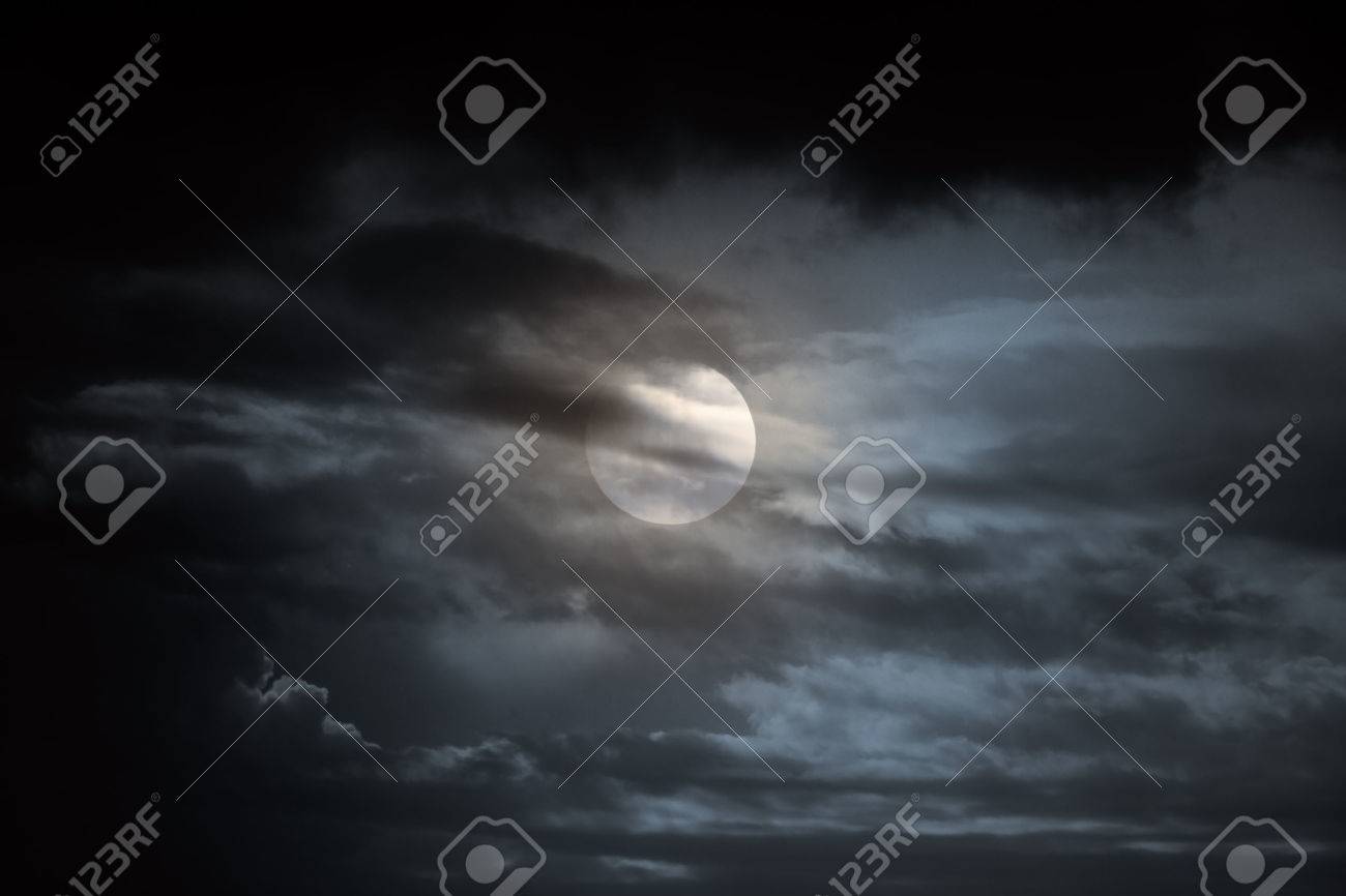 Dark overcast full moon night - 29987803 Dark overcast full moon night - 29987803