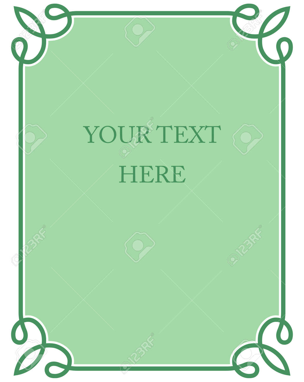 緑の枠線フレーム デコ ベクトル アート シンプル ライン コーナーのイラスト素材 ベクタ Image
