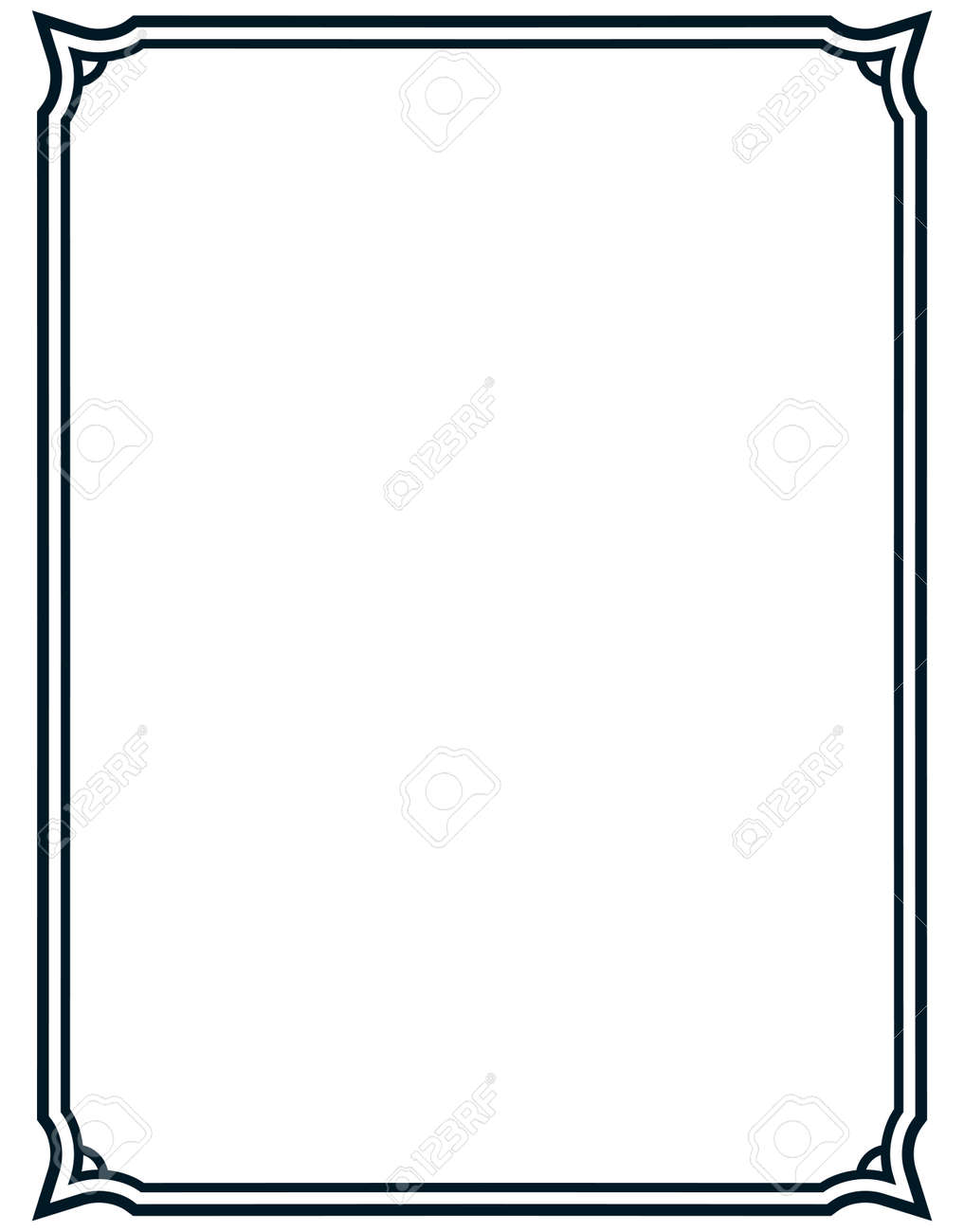 Border Frame Line Deco Vector Label Simple Royalty Free SVG