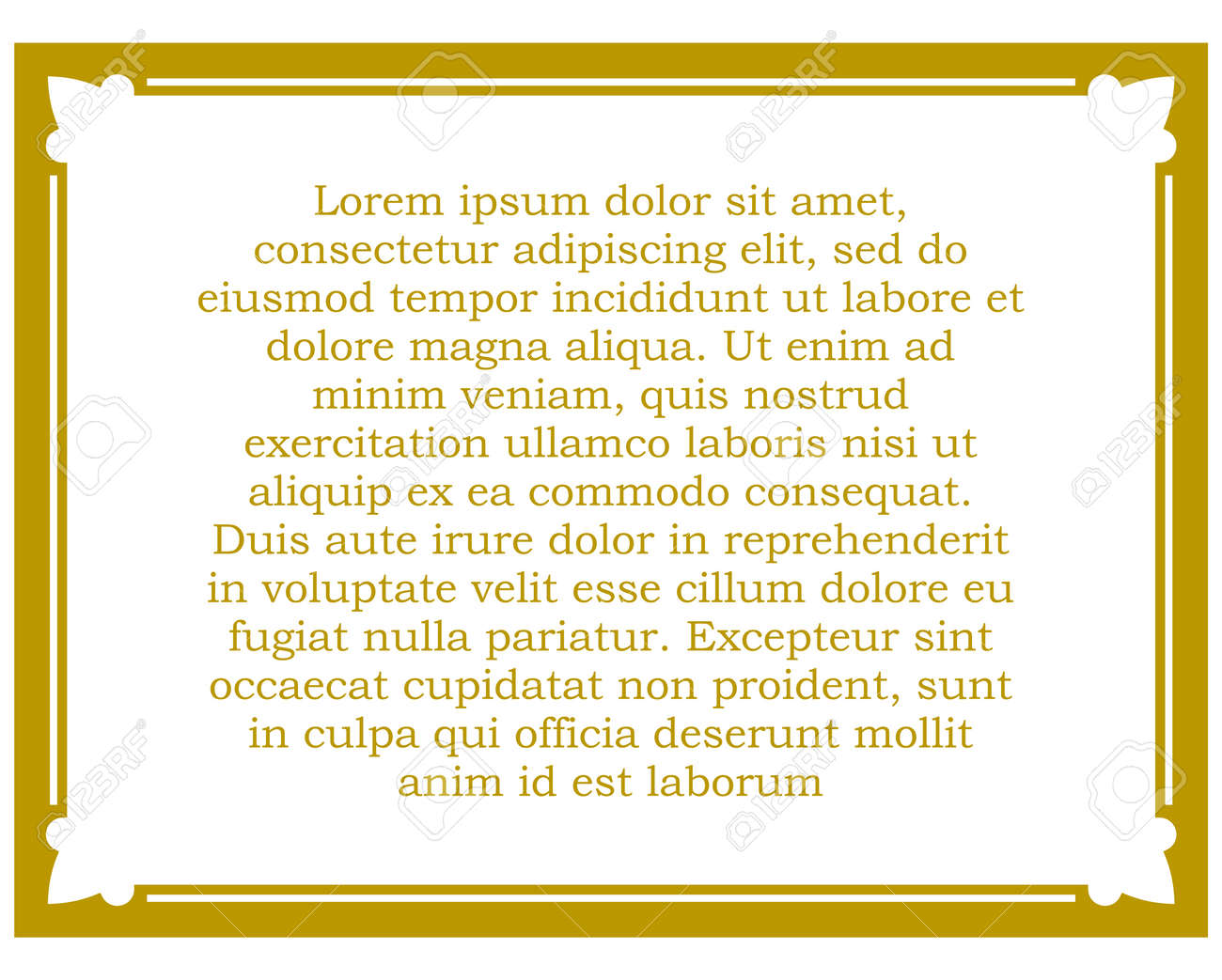黄色のゴールド枠フレーム デコ ベクトル アート シンプル ライン コーナー のイラスト素材 ベクタ Image
