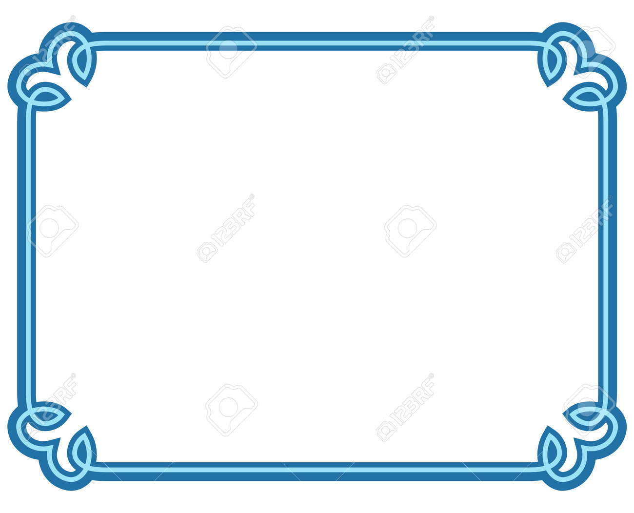 blue border frame deco vector label simple line corner royalty free