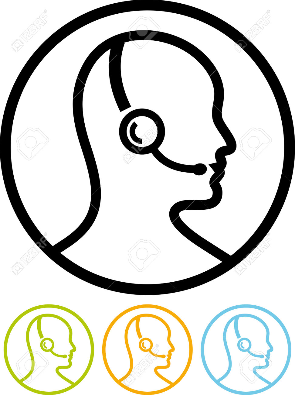 Man In Handsfree Headset Vector Icon Royalty Free Cliparts Vectors And Stock Illustration Image
