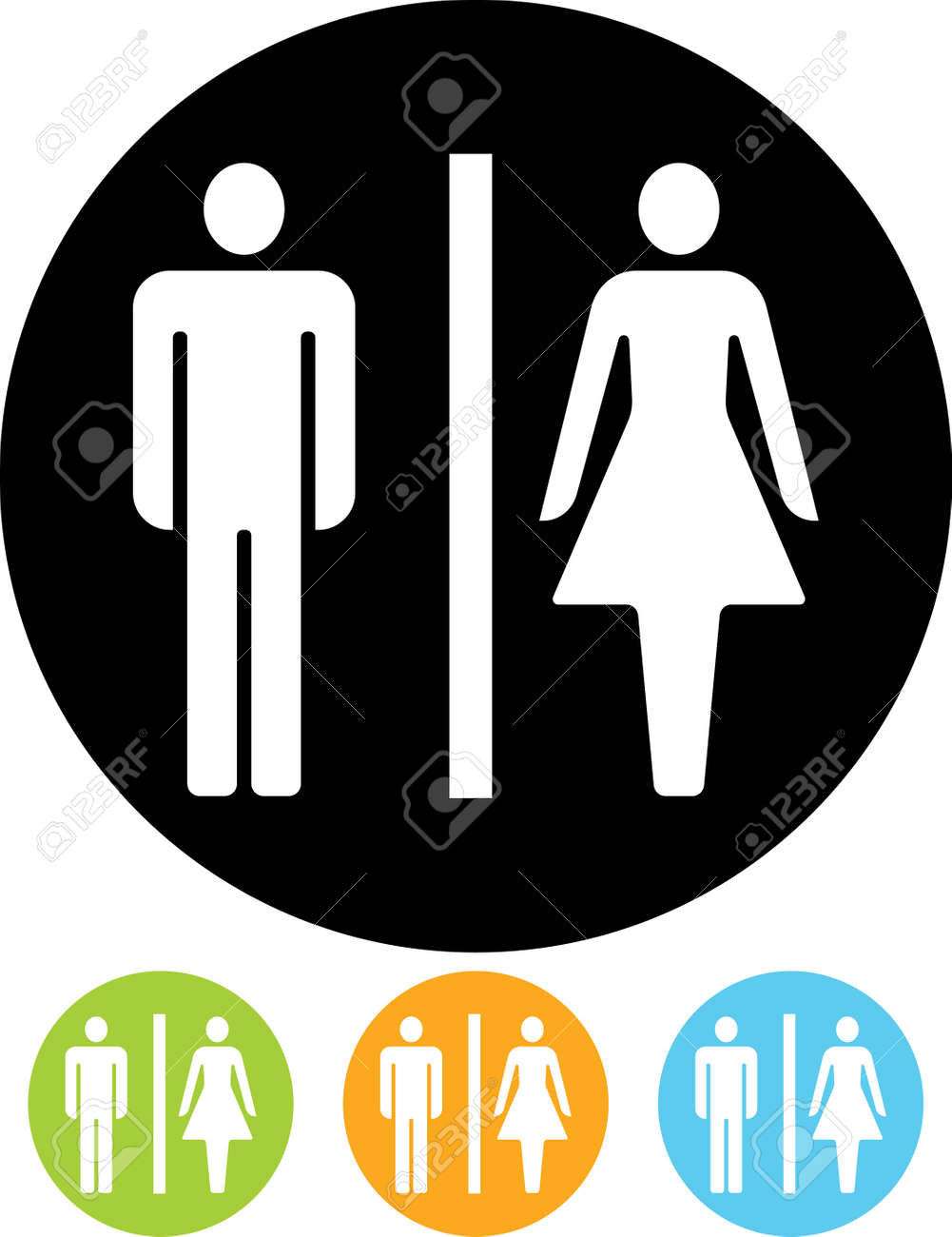 浴室トイレ男性女性サイン ベクトル イラスト のイラスト素材 ベクタ Image
