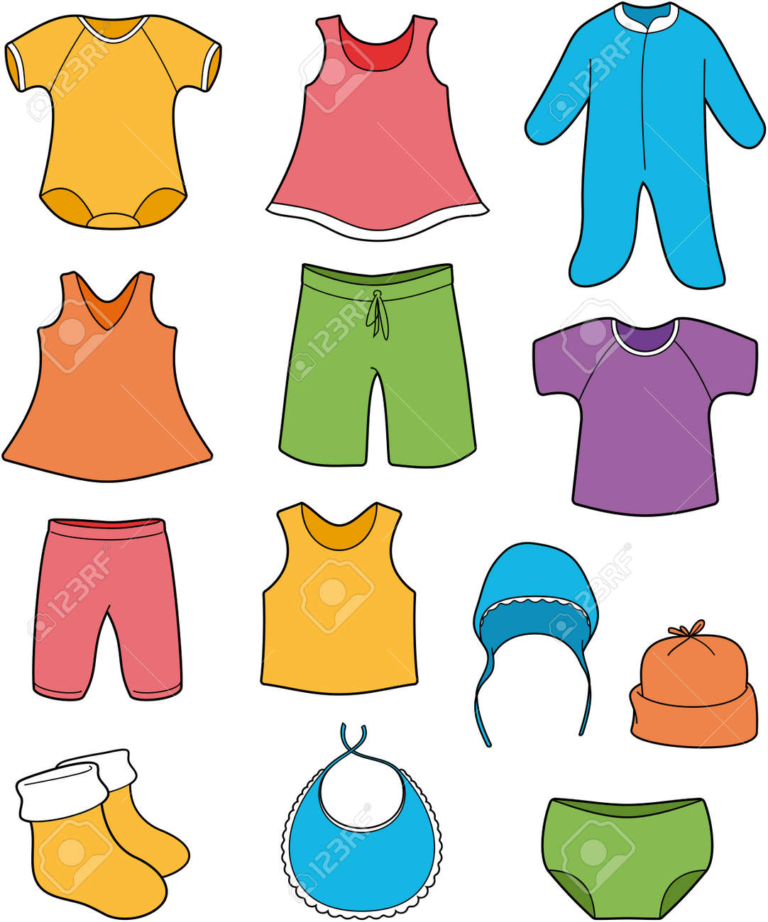 baby clothes vector color illustration royalty free cliparts
