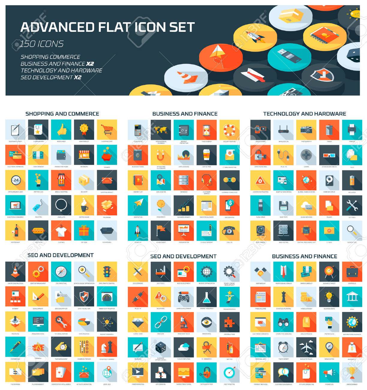 Advanced Web Icon Set flat style, colorful, vector icon set for info graphics, websites, mobile and print media. - 41709120 Advanced Web Icon Set flat style, colorful, vector icon set for info graphics, websites, mobile and print media. - 41709120
