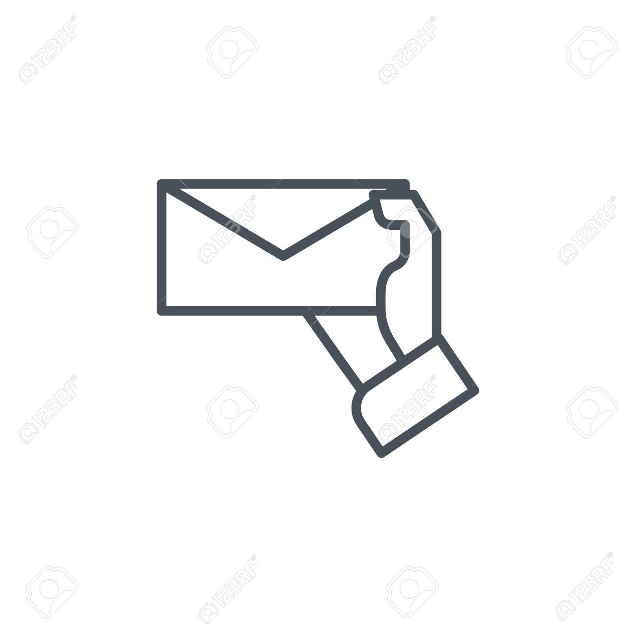 hand holding letter icon suitable for info graphics websites