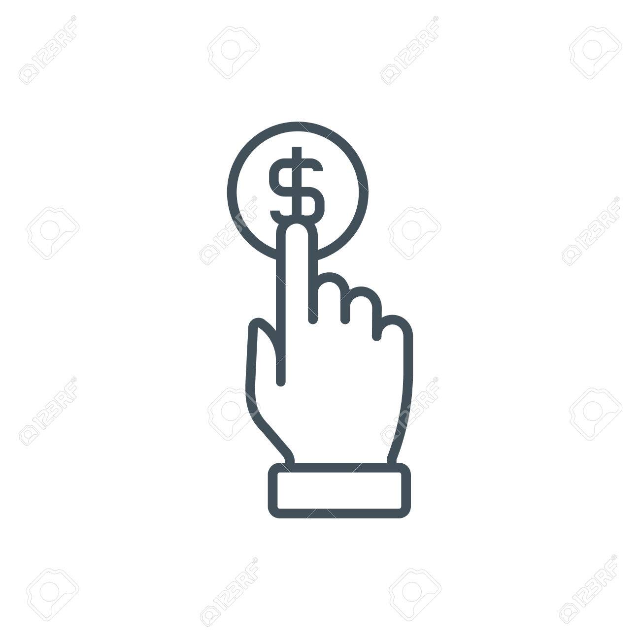 Pay per click icon suitable for info graphics, websites and print media and interfaces. Line vector icon. - 55926995 Pay per click icon suitable for info graphics, websites and print media and interfaces. Line vector icon. - 55926995
