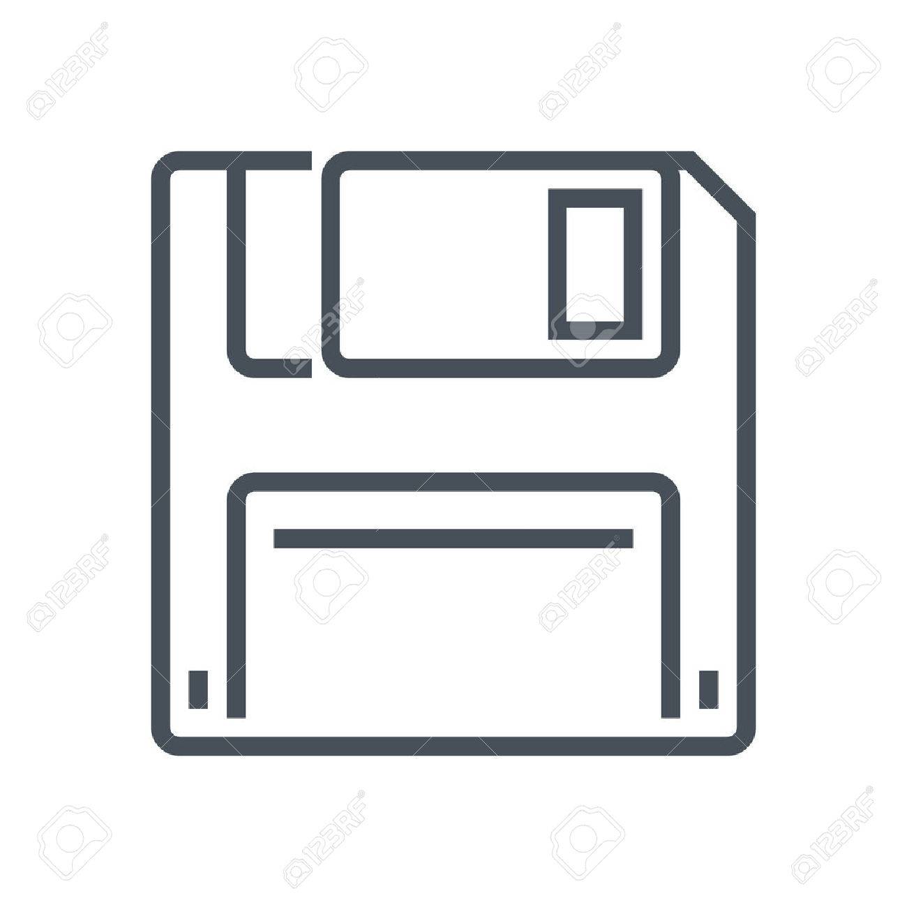 Floppy diskette, save icon suitable for info graphics, websites and print media and interfaces. Line vector icon. - 55927734 Floppy diskette, save icon suitable for info graphics, websites and print media and interfaces. Line vector icon. - 55927734
