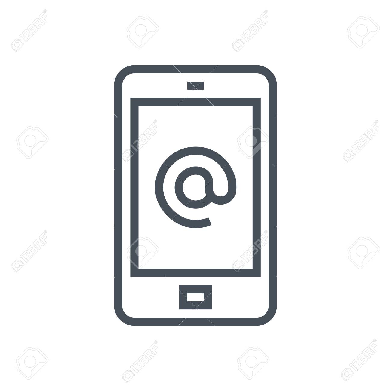 携帯電話ボックスで 情報グラフィックス Web サイトや印刷媒体とインタ フェースに適したメール アイコンを受け取る 行ベクトルのアイコン のイラスト素材 ベクタ Image