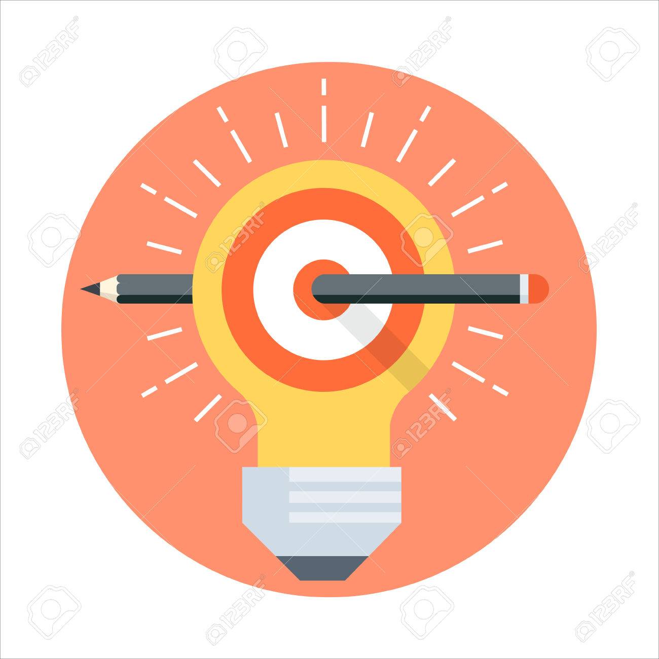 Define goal theme, flat style, colorful, vector icon for info graphics, websites, mobile and print media. - 55935924 Define goal theme, flat style, colorful, vector icon for info graphics, websites, mobile and print media. - 55935924