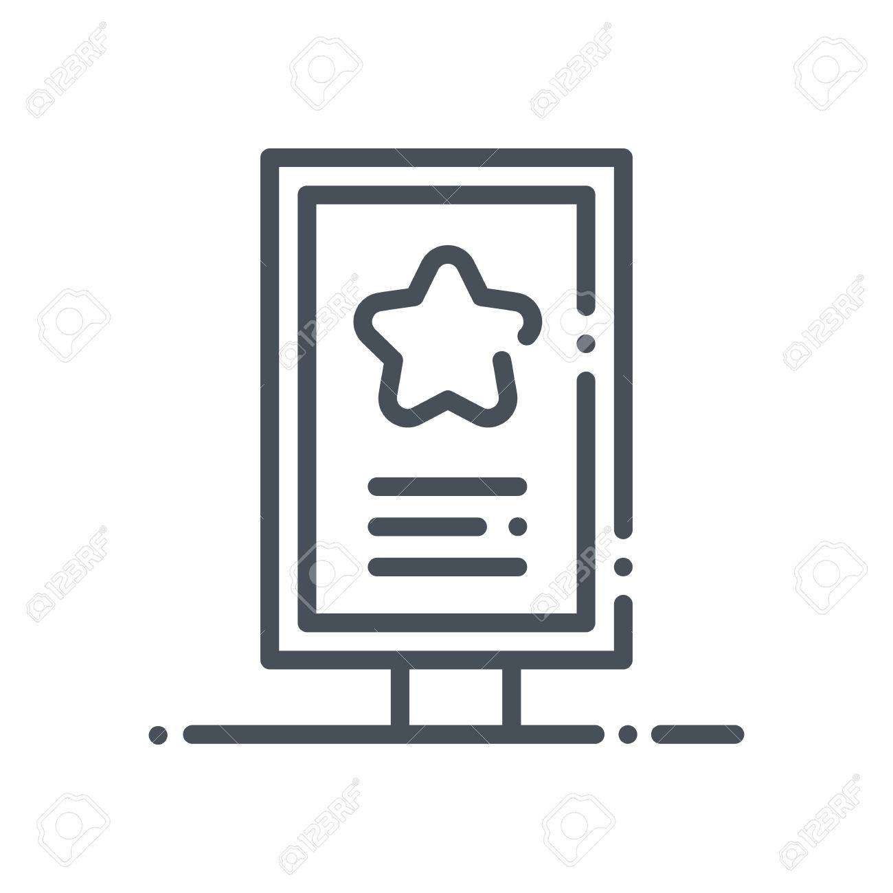 看板アイコン情報グラフィックス Web サイトや印刷媒体とインタ フェースに最適 手描きスタイル ピクセル完璧なラインのベクター アイコン のイラスト素材 ベクタ Image