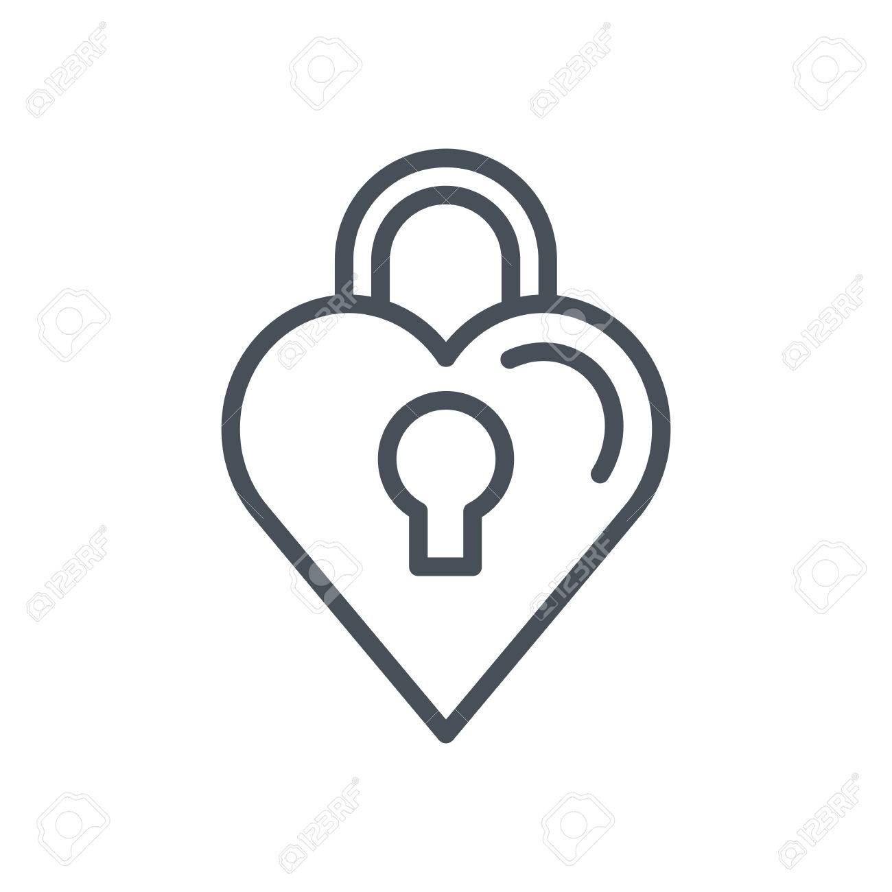 heart pad lock icon