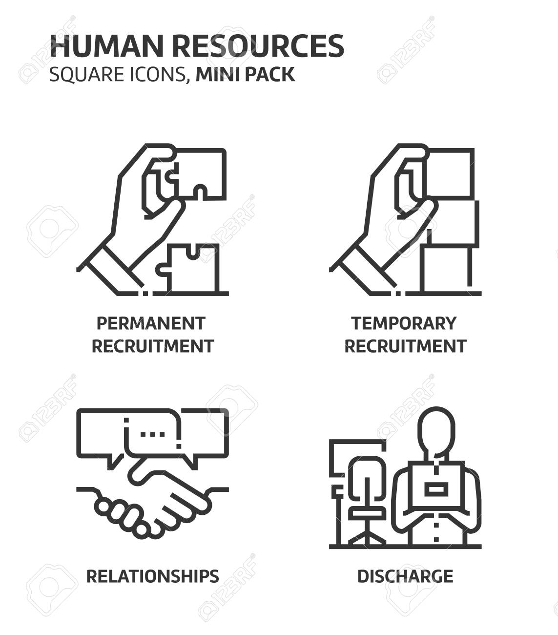 Human resources, square mini icon set. The illustrations are a vector, editable stroke, thirty-two by thirty-two matrix grid, pixel perfect files. Crafted with precision and eye for quality. - 84119517 Human resources, square mini icon set. The illustrations are a vector, editable stroke, thirty-two by thirty-two matrix grid, pixel perfect files. Crafted with precision and eye for quality. - 84119517