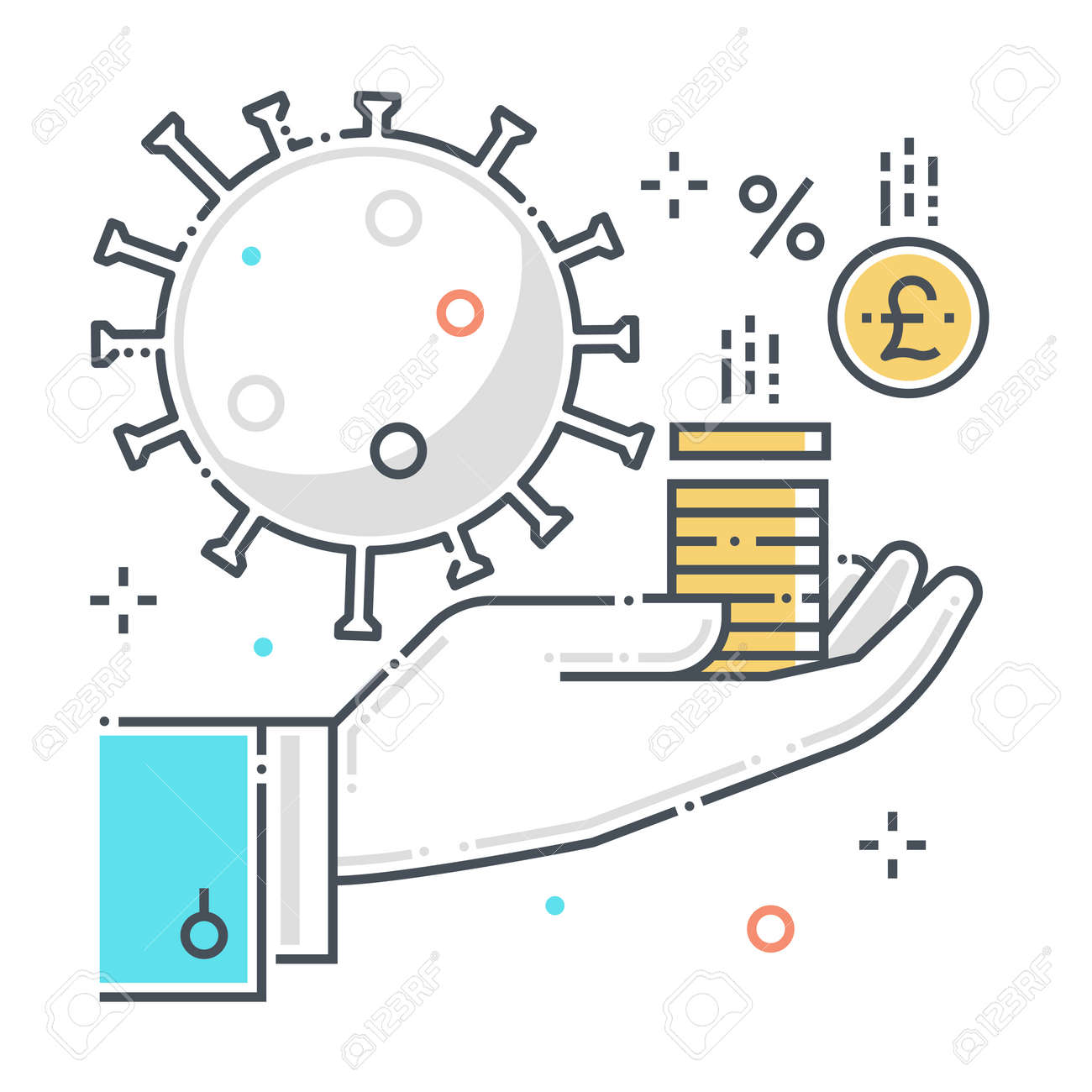 Funding related color line vector icon, illustration. The icon is about help, economy, corona virus, contamination, epidemic, money. The composition is infinitely scalable. - 163698005 Funding related color line vector icon, illustration. The icon is about help, economy, corona virus, contamination, epidemic, money. The composition is infinitely scalable. - 163698005