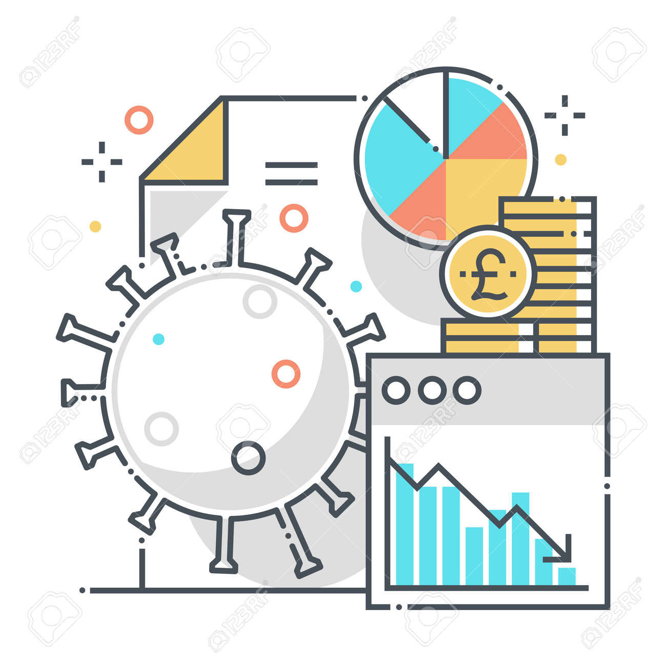 Economy related color line vector icon, illustration. The icon is about statistics, countries, report, percentage, pie chart, corona virus. The composition is infinitely scalable. - 163698141 Economy related color line vector icon, illustration. The icon is about statistics, countries, report, percentage, pie chart, corona virus. The composition is infinitely scalable. - 163698141