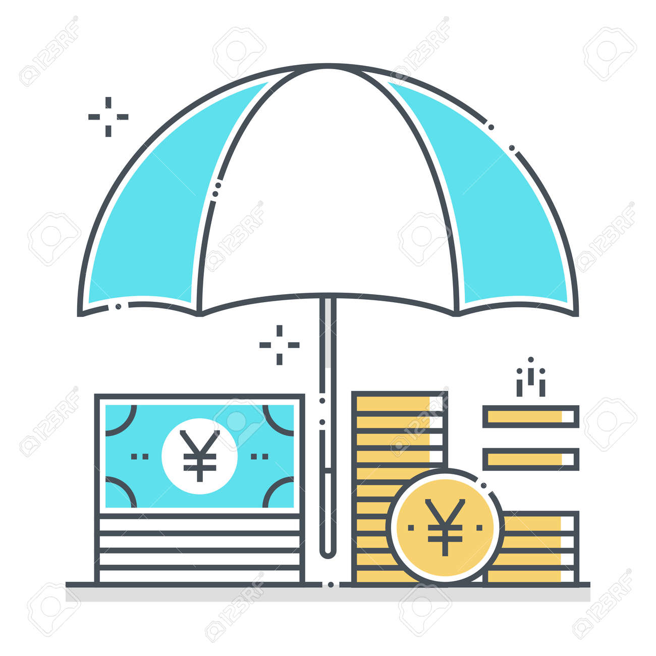 Income protection related color line vector icon, illustration. The icon is about assurance, umbrella, income, bank, account, money, coin. The composition is infinitely scalable. - 163698144 Income protection related color line vector icon, illustration. The icon is about assurance, umbrella, income, bank, account, money, coin. The composition is infinitely scalable. - 163698144