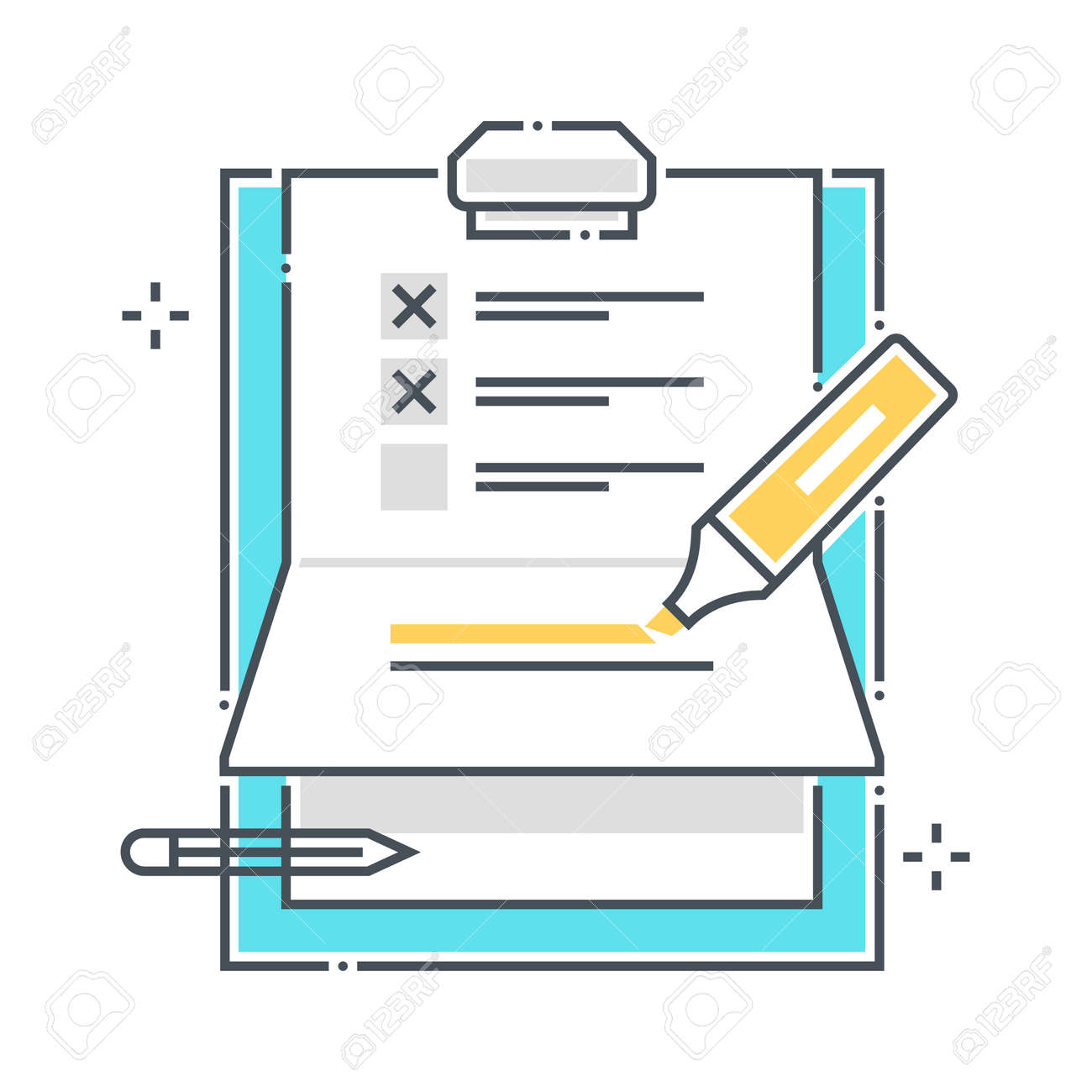 To do list related color line vector icon, illustration. The icon is about clipper, paper binder, pen, survey, marker. The composition is infinitely scalable. - 163698168 To do list related color line vector icon, illustration. The icon is about clipper, paper binder, pen, survey, marker. The composition is infinitely scalable. - 163698168