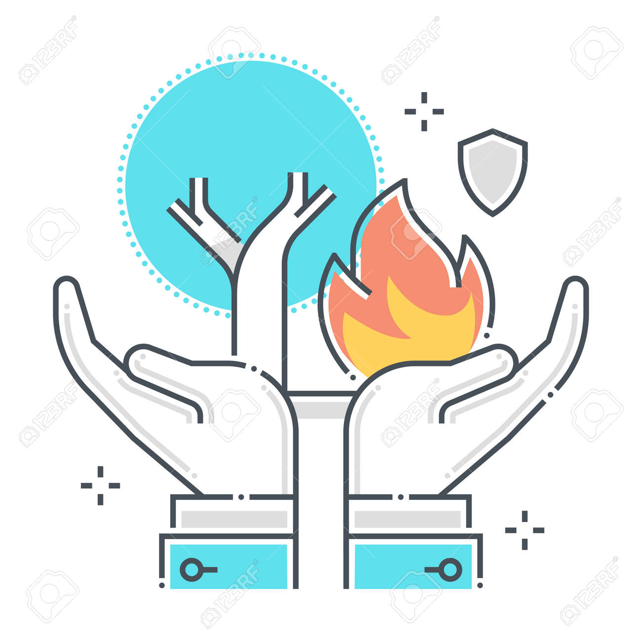 Natural disaster related color line vector icon, illustration. The icon is about assurance, tree, forest, ecology, hands. The composition is infinitely scalable. - 163698308 Natural disaster related color line vector icon, illustration. The icon is about assurance, tree, forest, ecology, hands. The composition is infinitely scalable. - 163698308