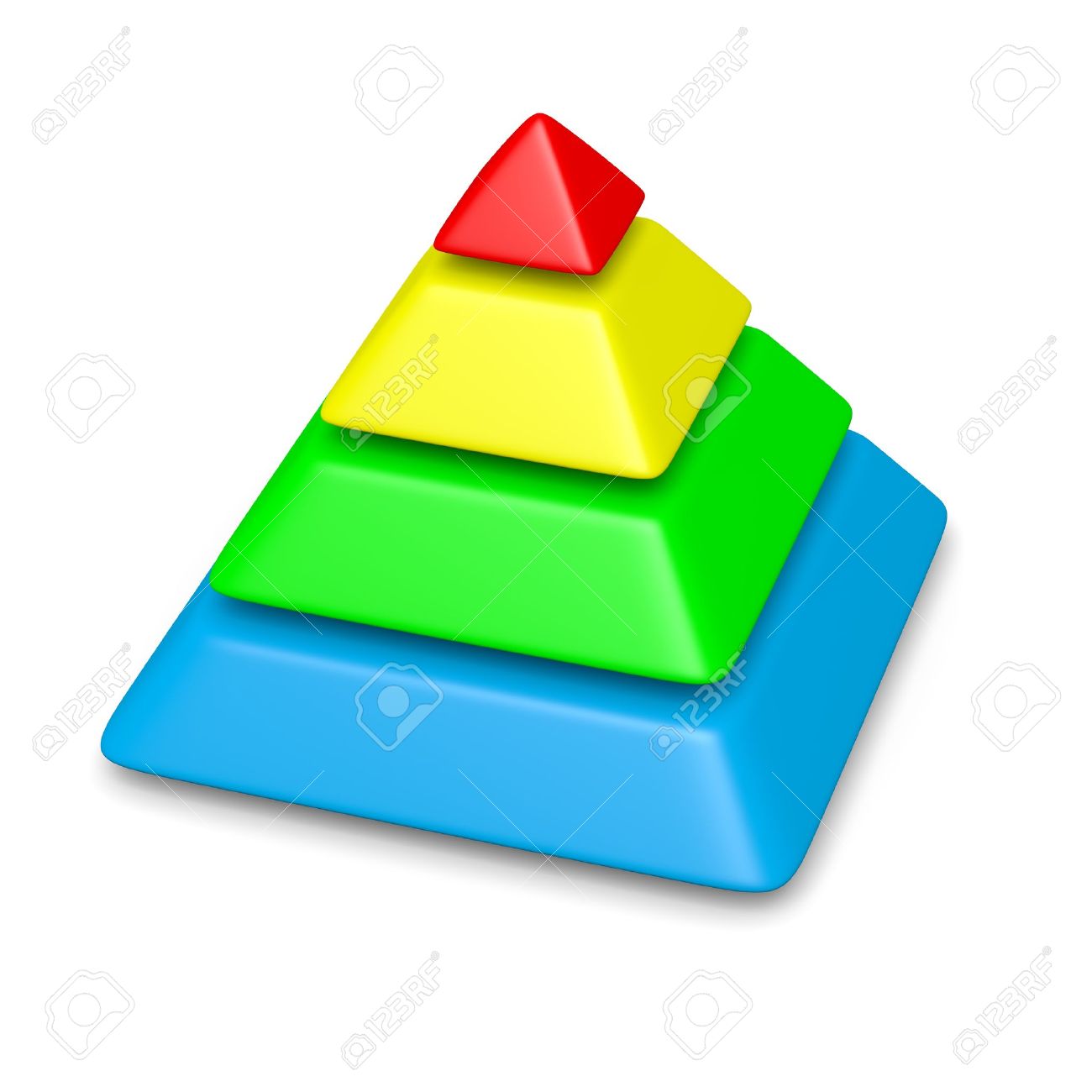 colorful blank pyramid 4 levels stack chart with shadow 3d blank pyramid diagram