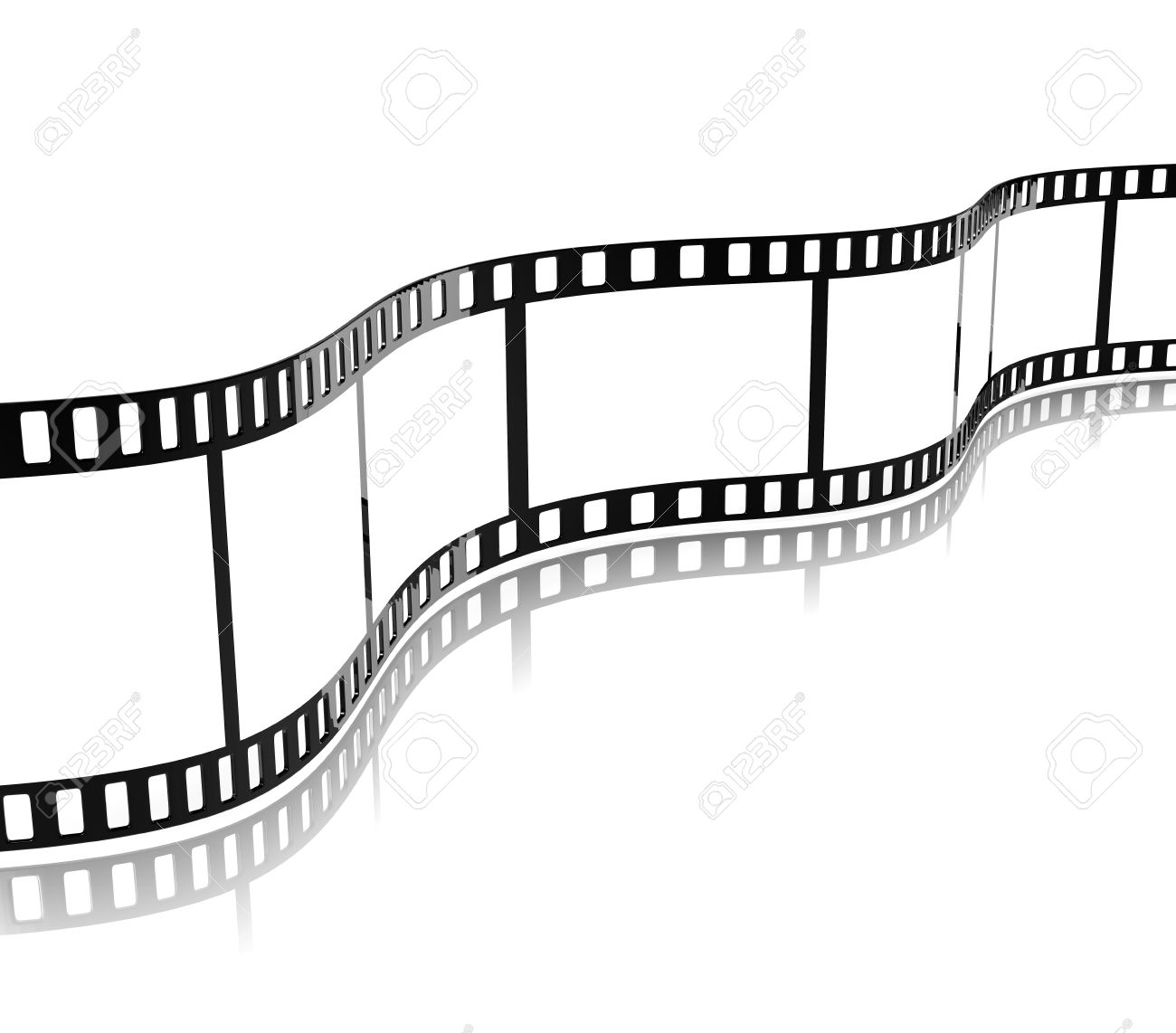movie film stripe template on white background 3d illustration stock