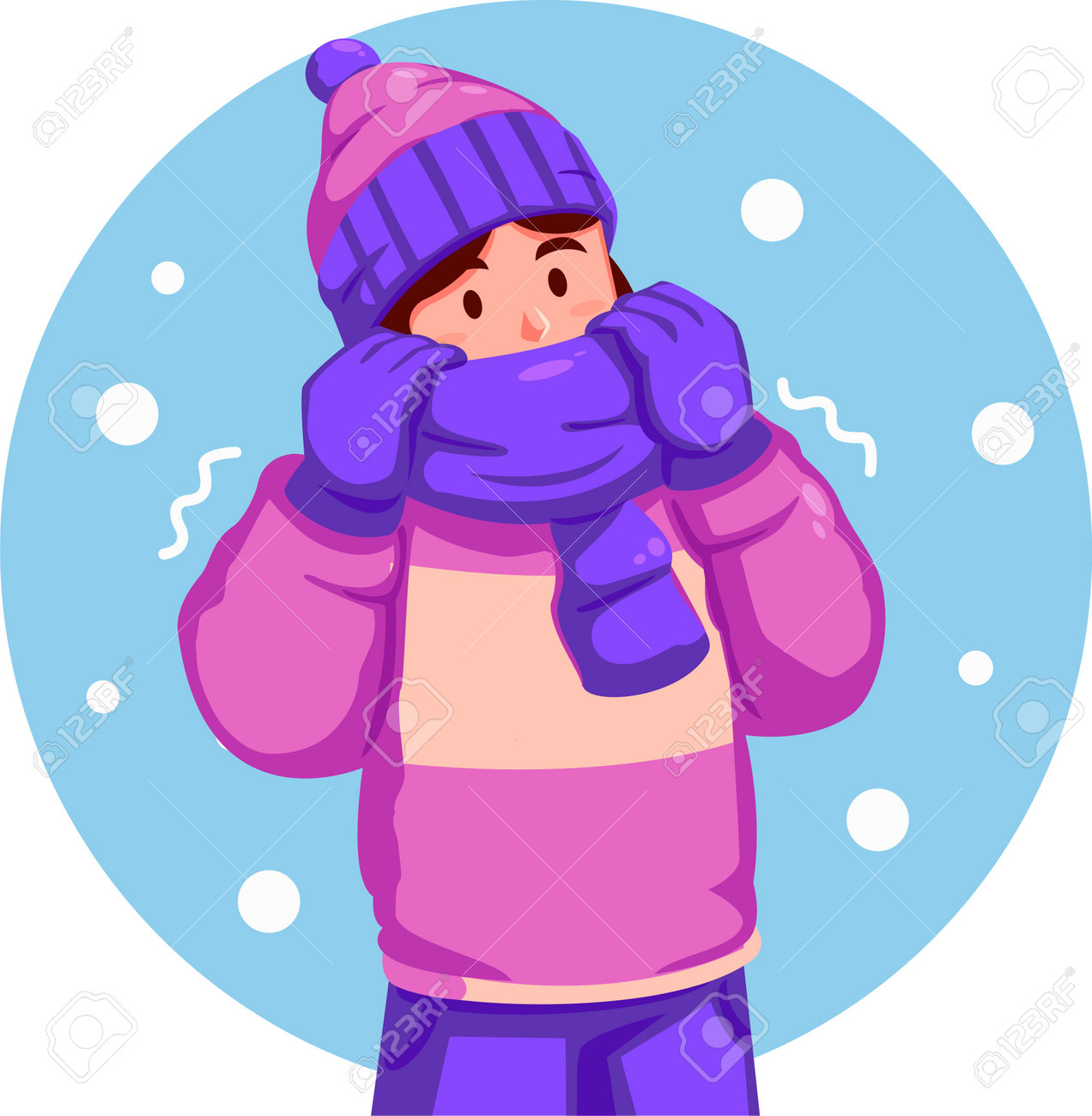Illustration Of A Cute Girl In Winter Clothes Wearing Warm Clothes Royalty  Free SVG, Cliparts, Vectors, and Stock Illustration. Image 218425037., image size:1272x1300