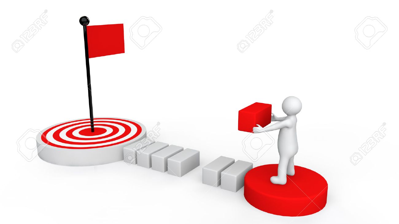 3d man reaching goal plan - 43743954 3d man reaching goal plan - 43743954