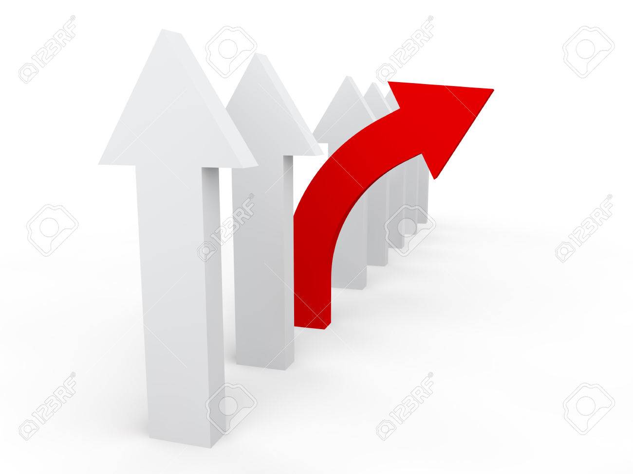 3d unique deviating arrow in a row - 47107117 3d unique deviating arrow in a row - 47107117