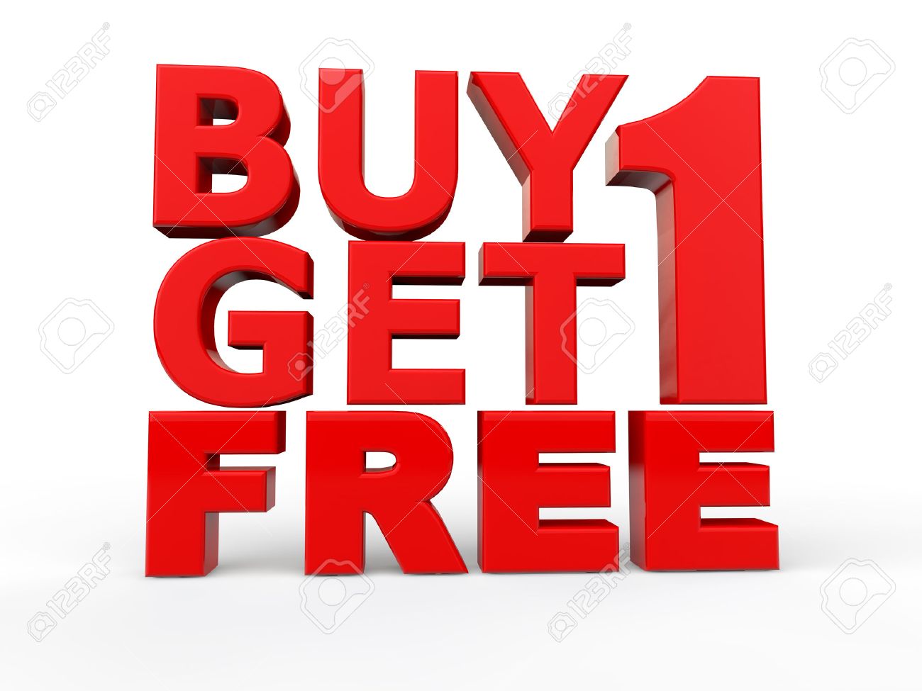 3d buy 1 get 1 free red text - 47269816 3d buy 1 get 1 free red text - 47269816