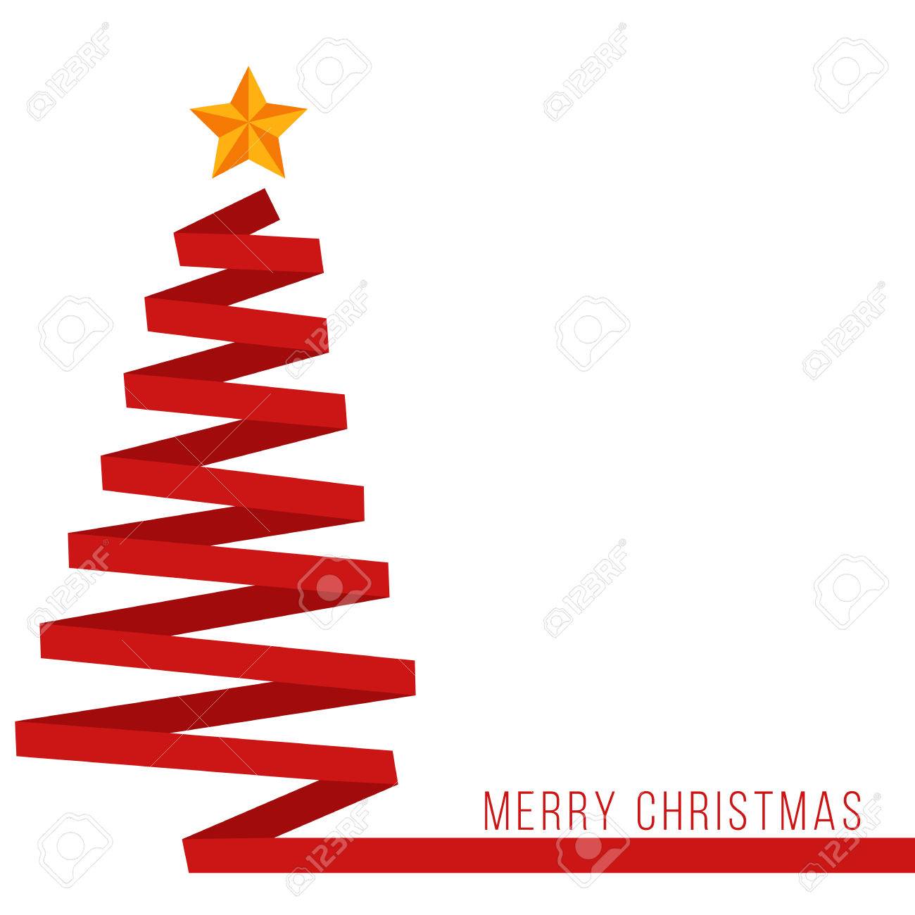 Red ribbon Christmas tree banner - 50035086 Red ribbon Christmas tree banner - 50035086