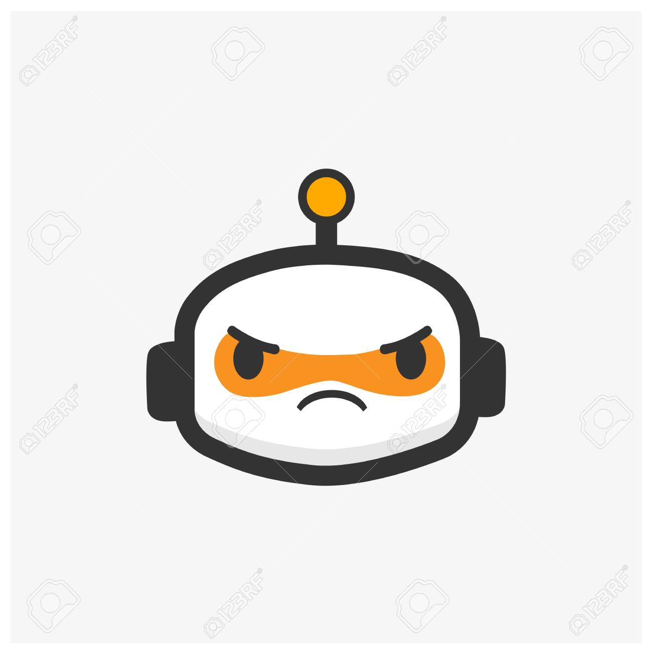 かわいいロボットマスコットベクトルデザインイラスト ロボットアイコン のイラスト素材 ベクタ Image