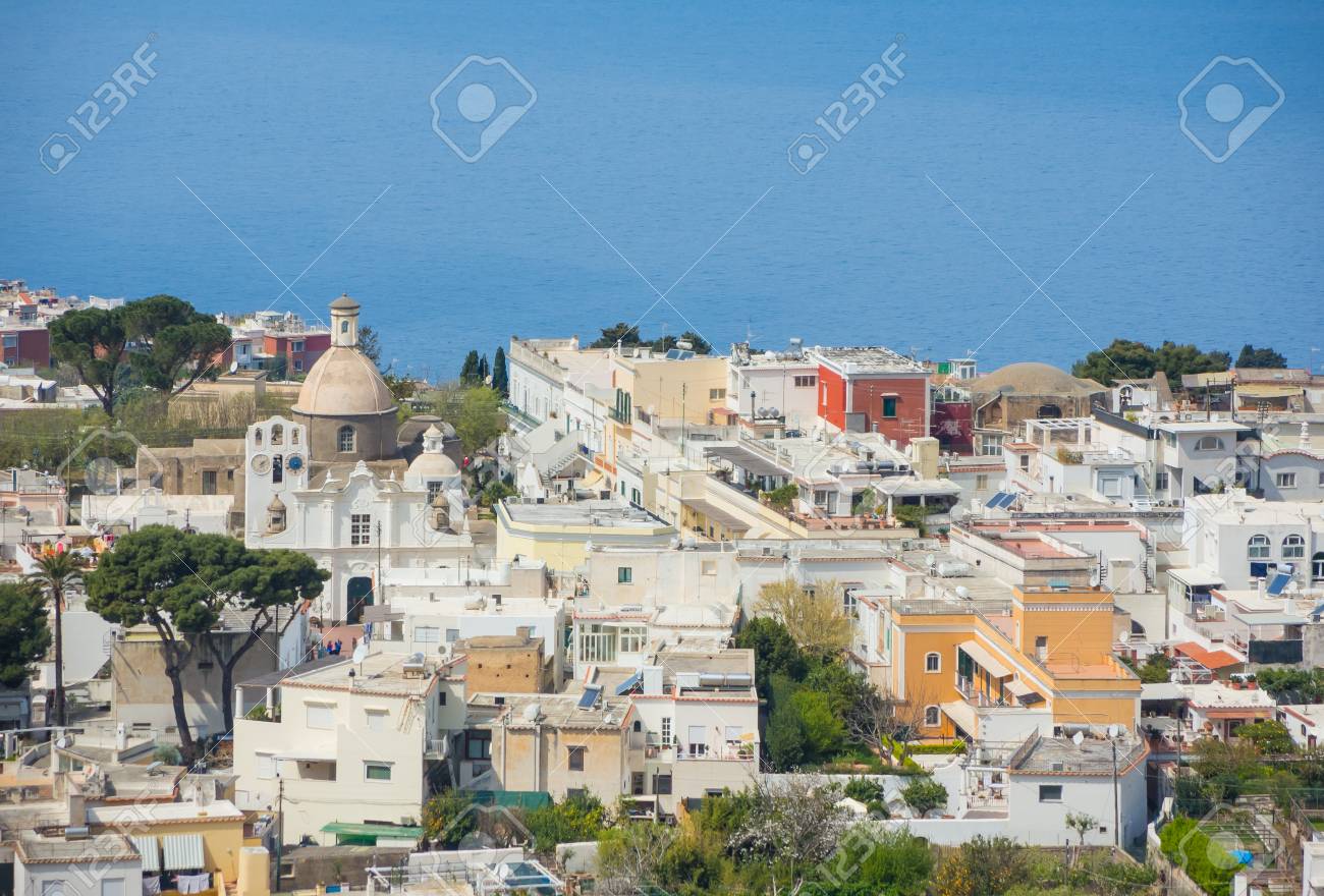 capri naples italy views of the village of anacapri from the