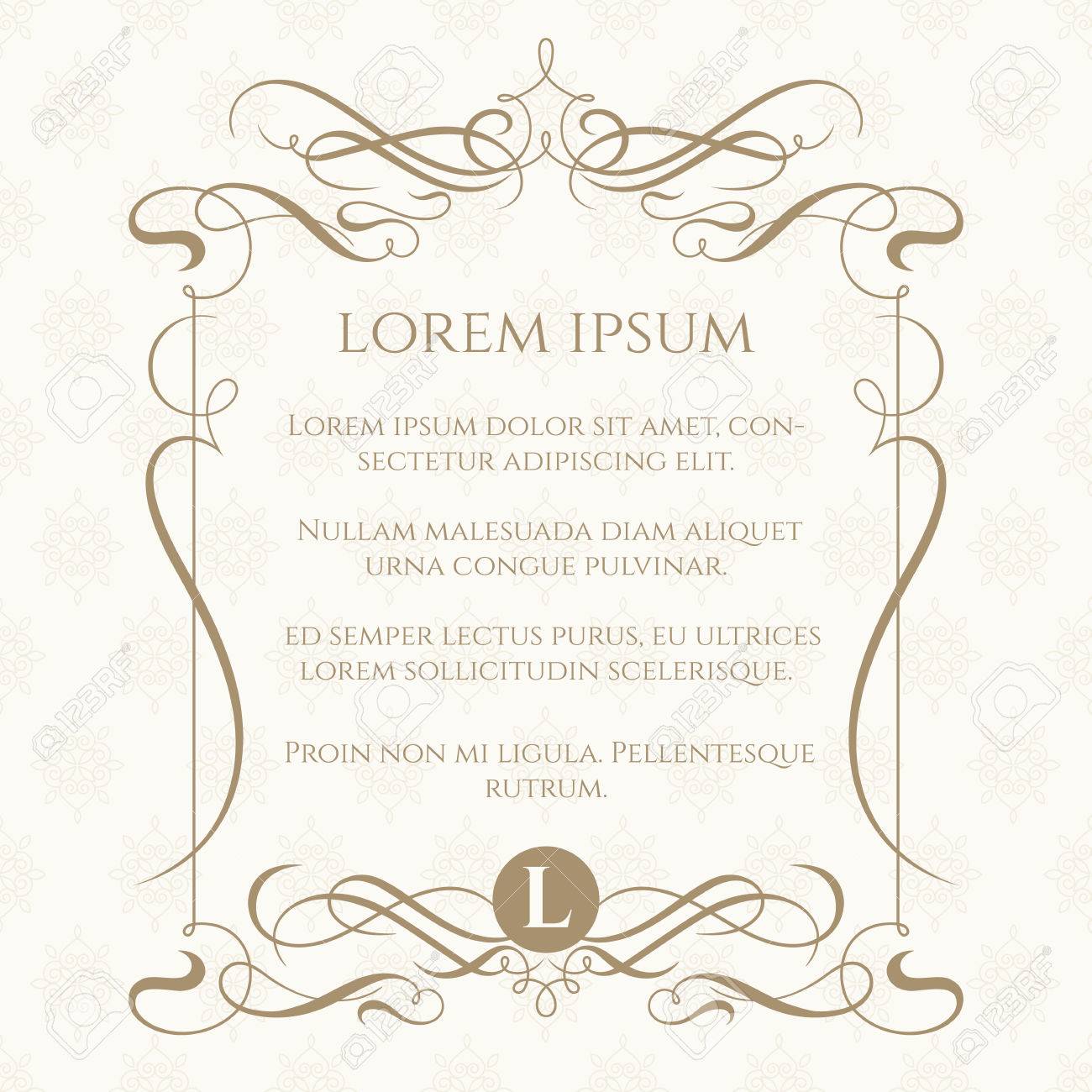Top Monogram Cornice Caligraphic E Seamless Classico Template Per LC66