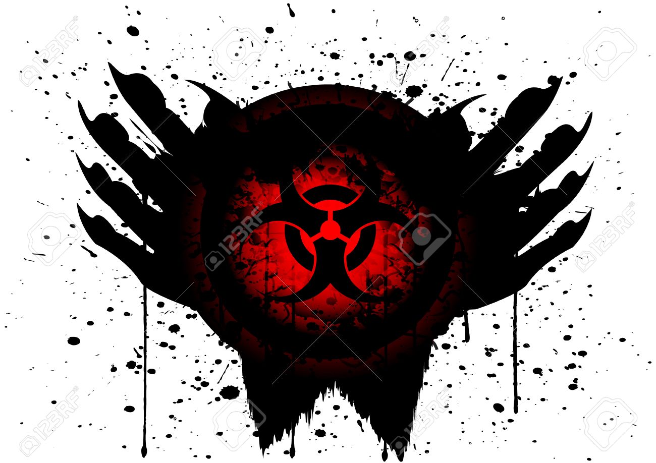 biohazard symbol on circle