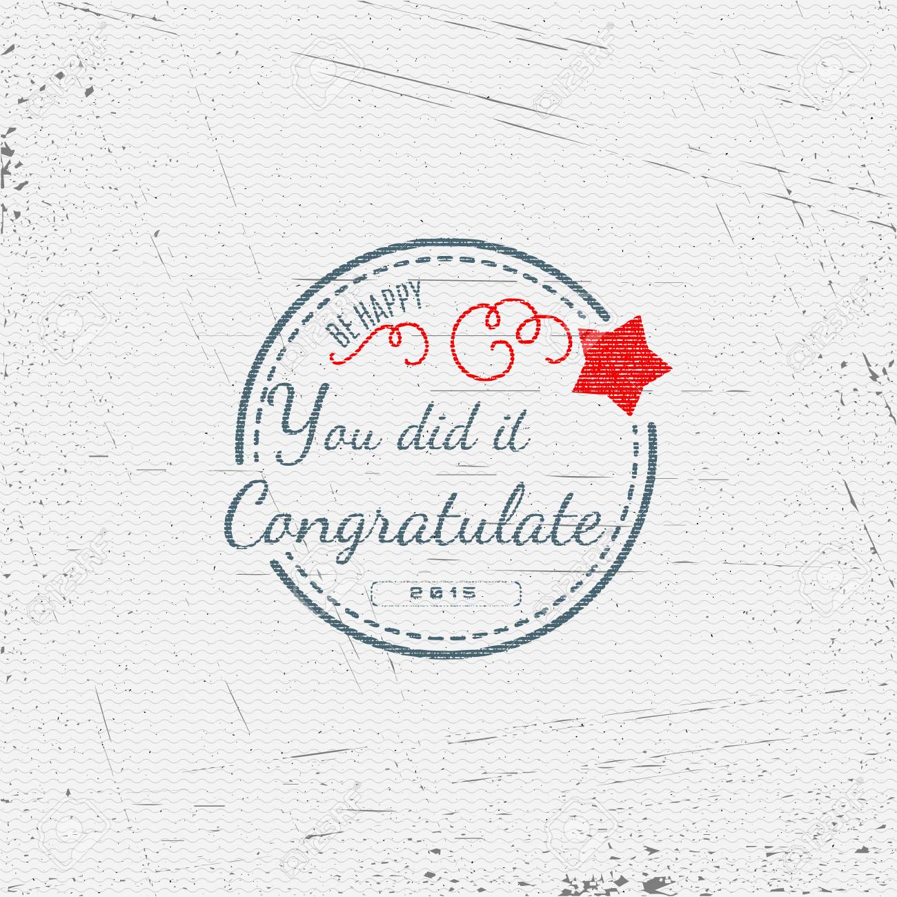 おめでとうバッジ カードや使用ラベル グリーティング カードやプレゼンテーションを作成する使用することができます のイラスト素材 ベクタ Image