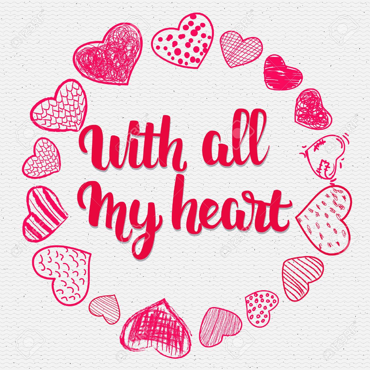 Phrase With All My Heart Handletterig Written With A Brush Royalty Free Cliparts Vectors And Stock Illustration Image