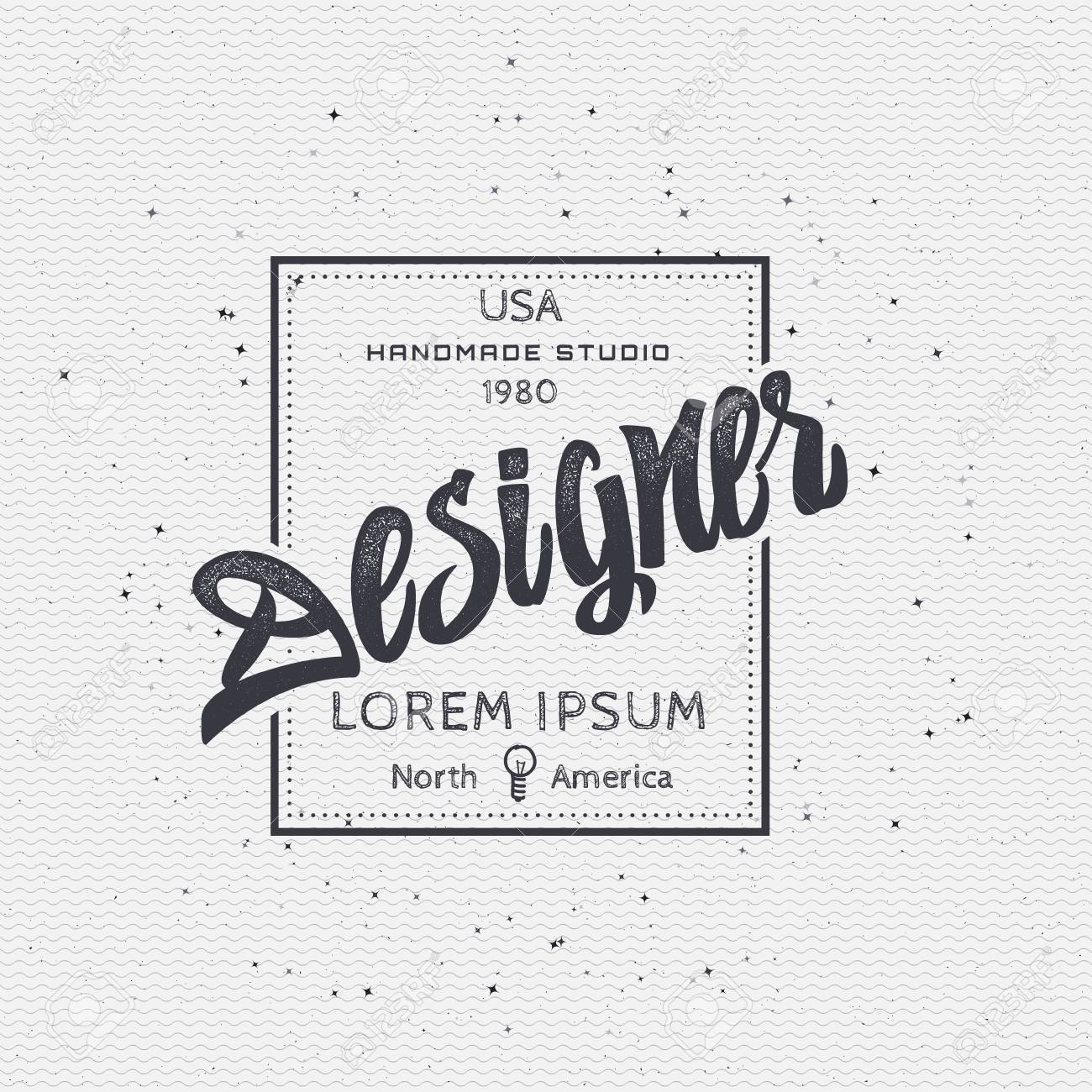 designer calligraphic writing the word lettering using design