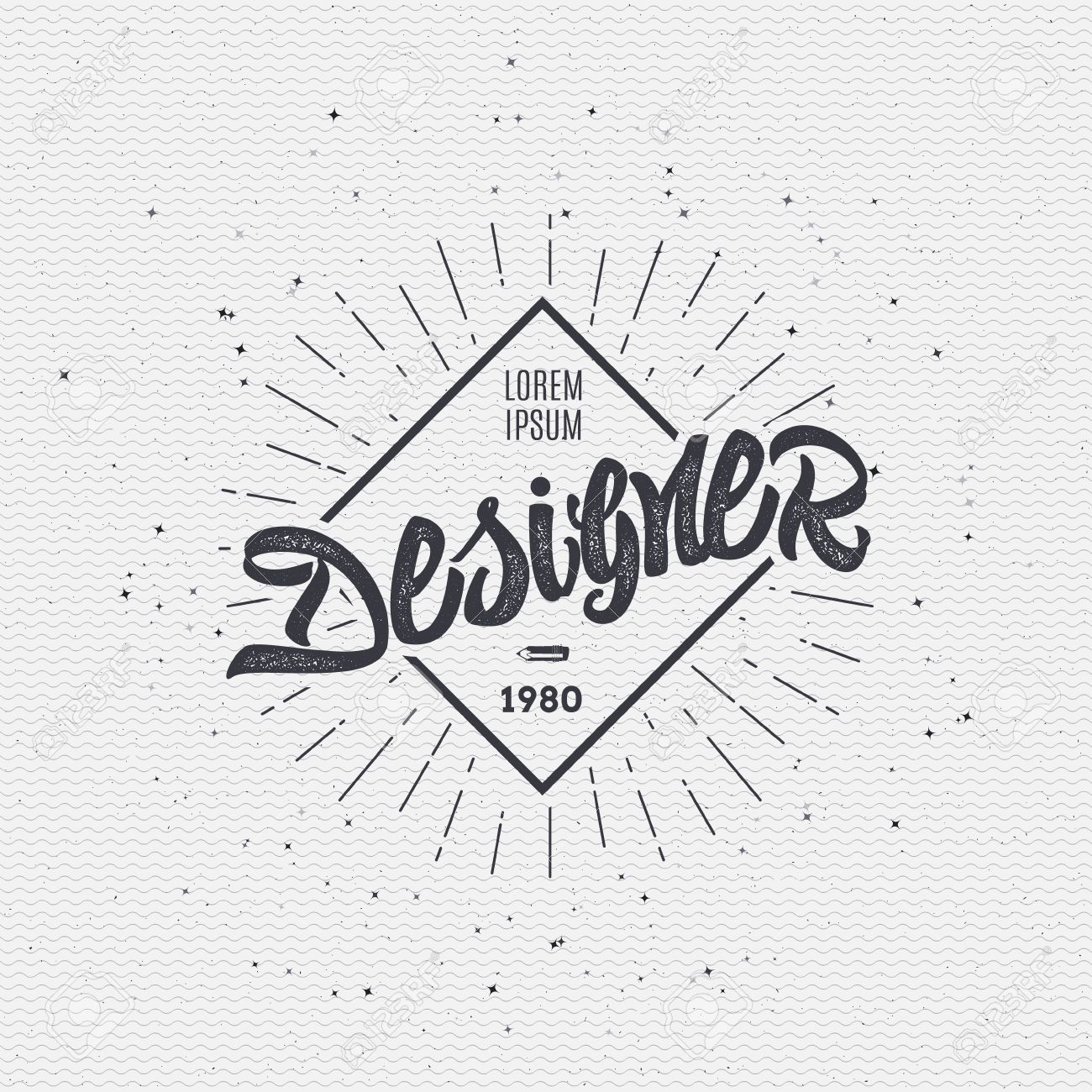 designer calligraphic writing the word lettering using design