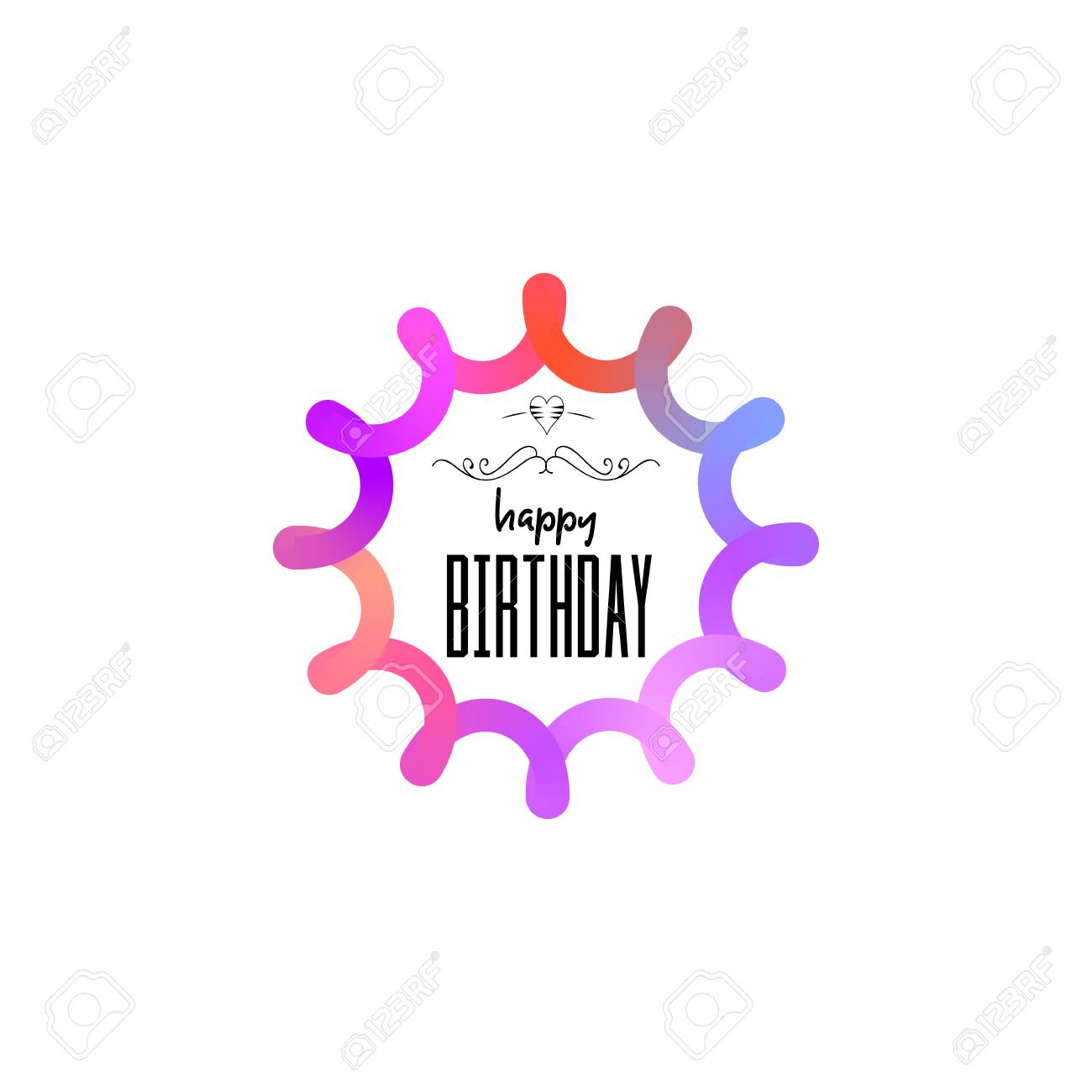 Badge Dans Le Cadre De La Conception Sticker Joyeux Anniversaire Timbre Logo Pour Le Design Fabrique A La Main Clip Art Libres De Droits Vecteurs Et Illustration Image