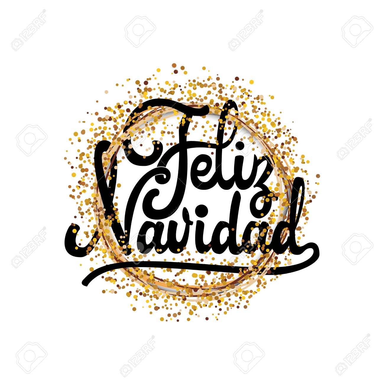 Feliz Navidad - Badge With Lettering Design Card Template Creative  Typography For Holiday Greeting Gift Poster Stock Photo, Picture and  Royalty Free Image. Image 89966387., image size:1299x1300