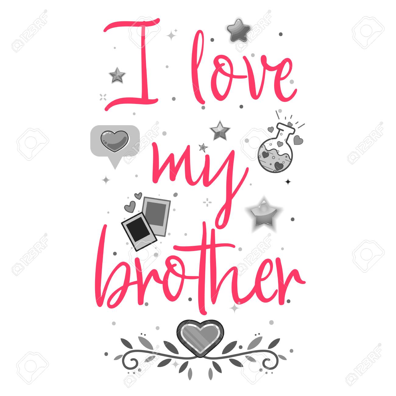 I Love My Brother Vector Illustration On White Background Royalty Free Cliparts Vectors And Stock Illustration Image 126680753