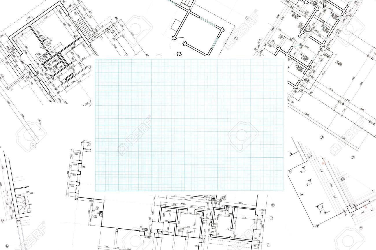blue grid graph paper on blueprints background stock photo picture