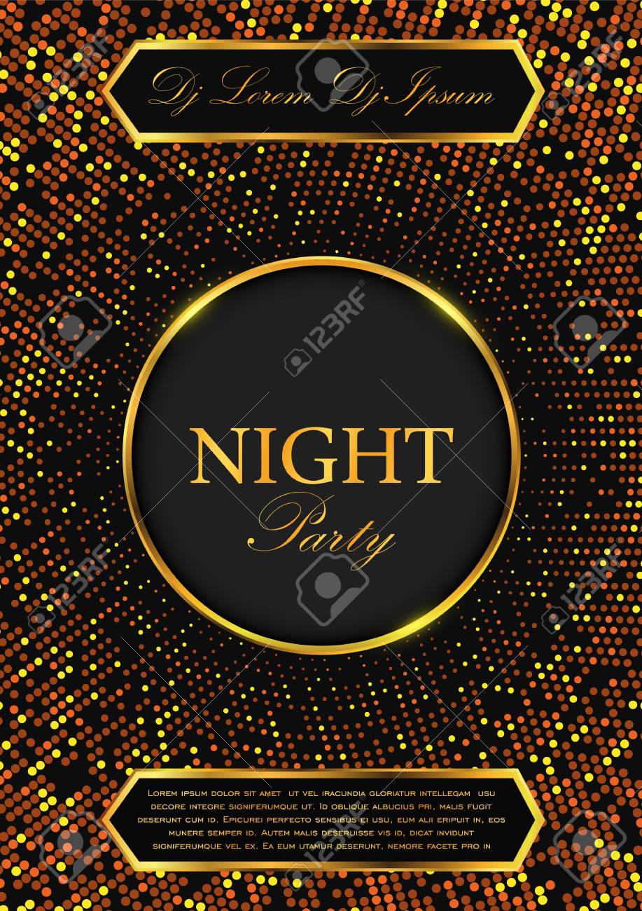 gold and black luxury night party flyer gold flyer