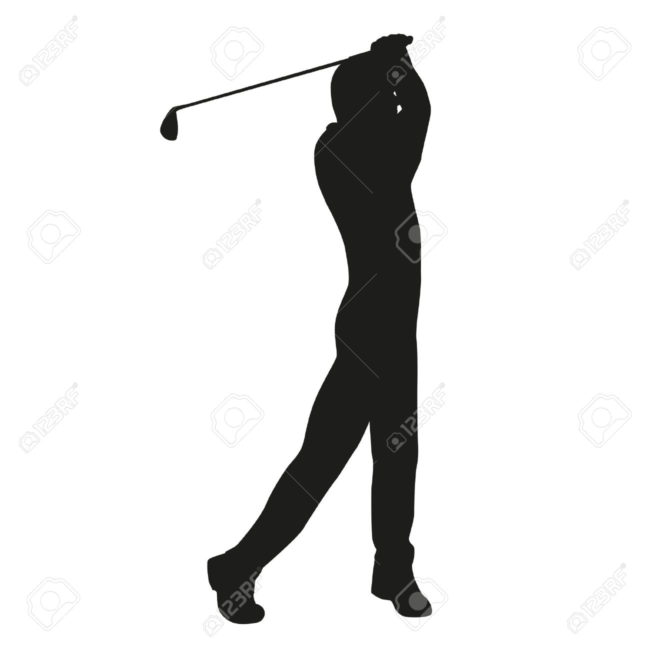 golf swing vector golfer silhouette stock vector 37531515